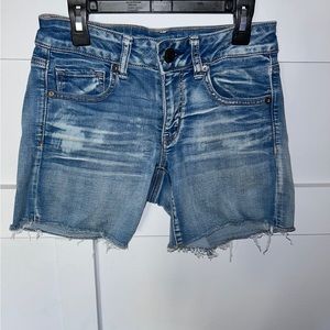 American Eagle Distressed Stretch Cutoff Denim Shorts Size 4